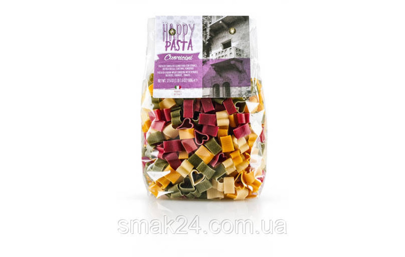 Макароны с овощами Любовь Happy Pasta Италия, 500г