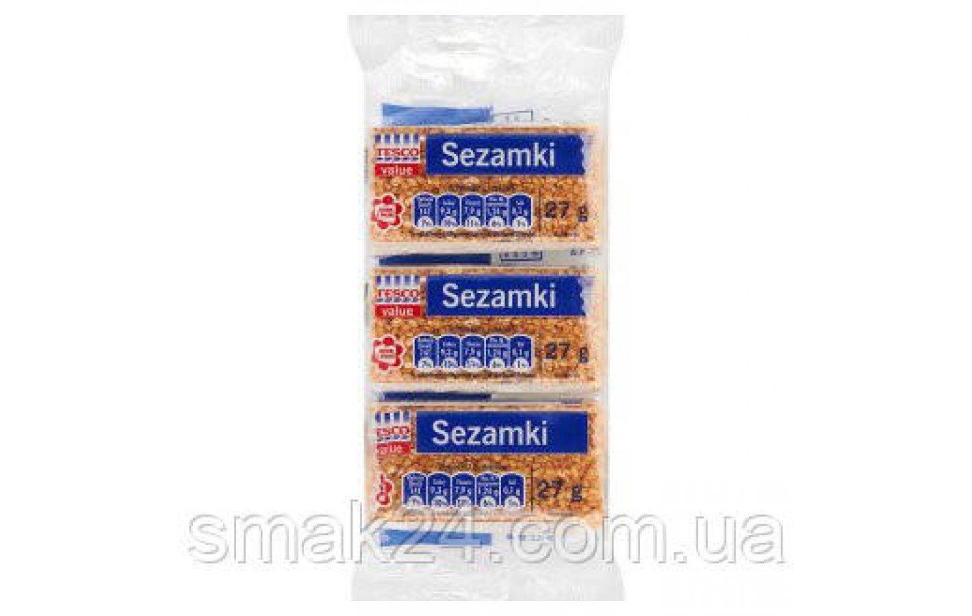 Цукерки (козинаки) кунжут в карамелі у вигляді пластинок Sezamki 81г (3х27г) Польща