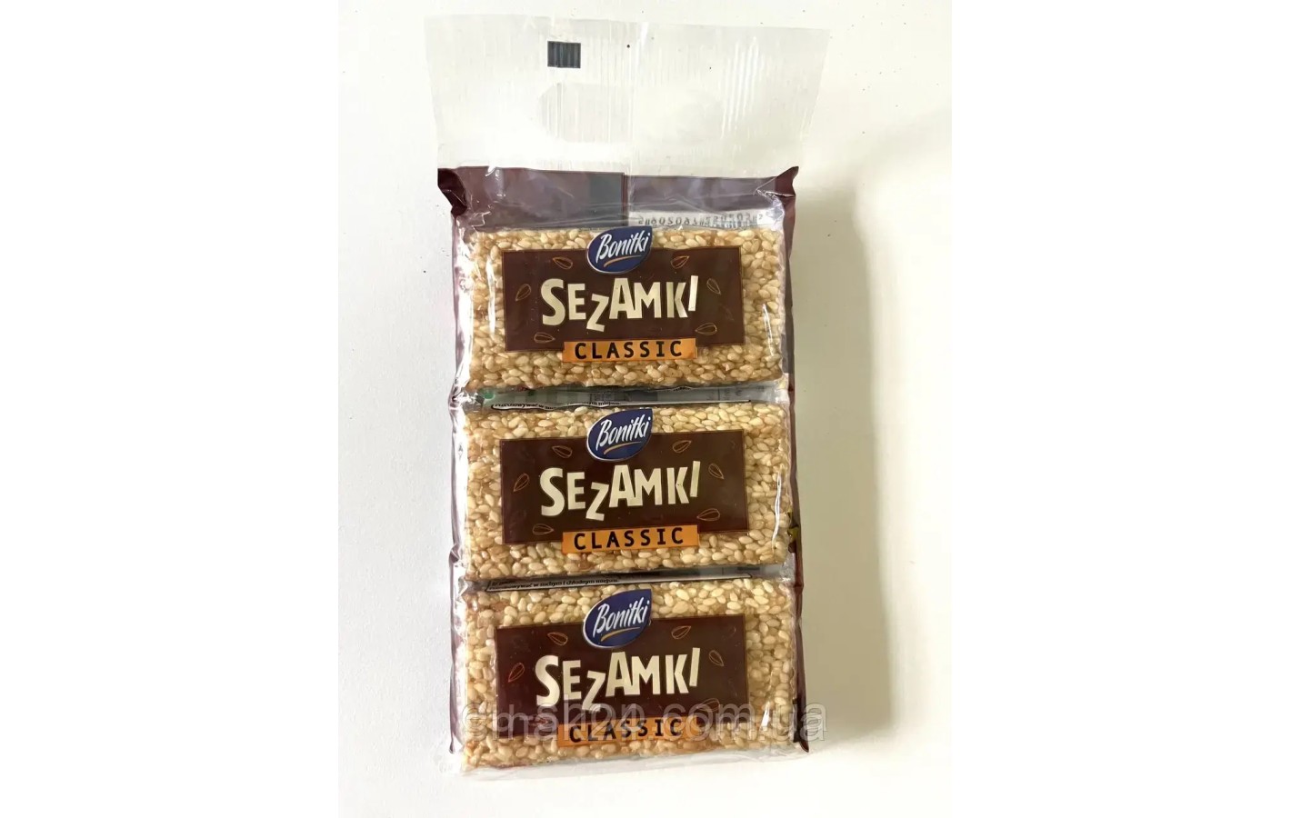 Цукерки (козинаки) кунжут в карамелі у вигляді пластинок Sezamki 81г (3х27г) Польща