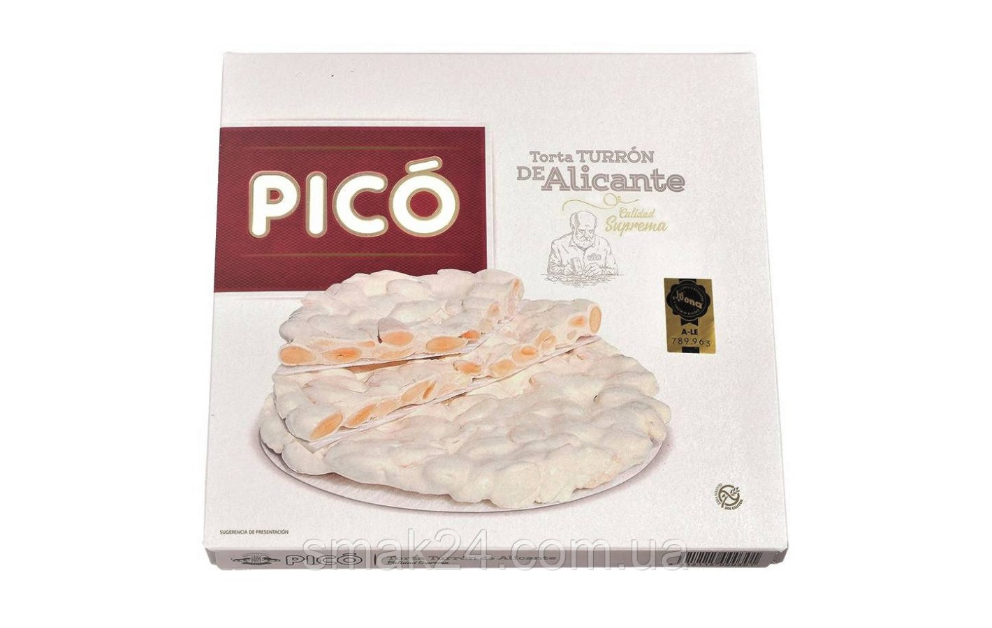 Білий торт (туррон) PICO з мигдалем і медом без глютену 150г Іспанія