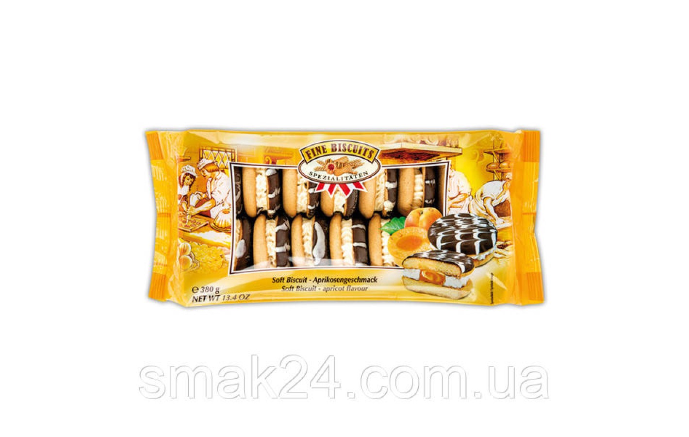 Печиво сендвіч з молочним кремом та абрикосовим джемом Feiny Biscuits Jaffa 380 г Австрія