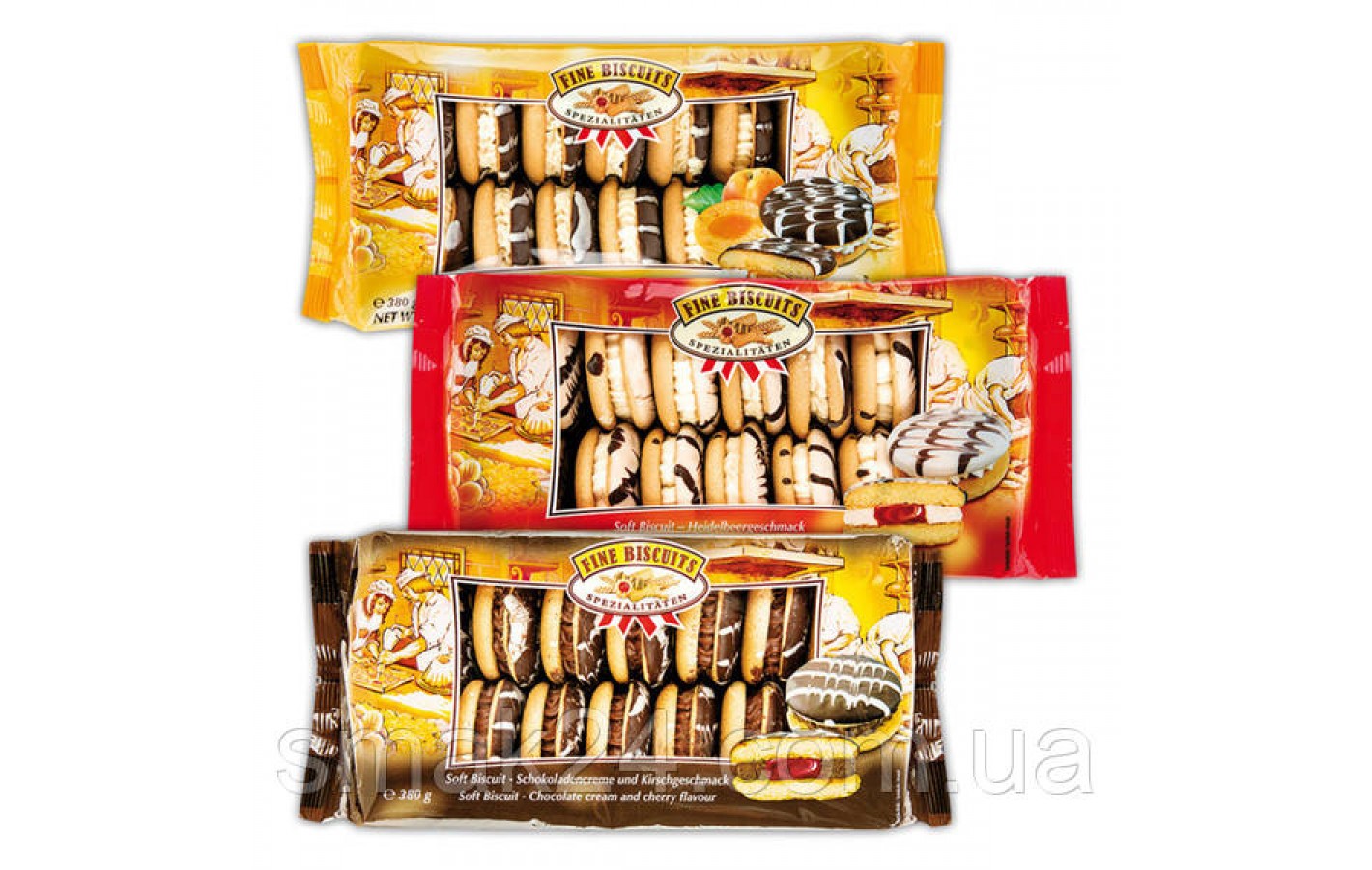 Печиво сендвіч із молочним кремом і вишневим джемом Feiny Biscuits Jaffa 380 г Австрія