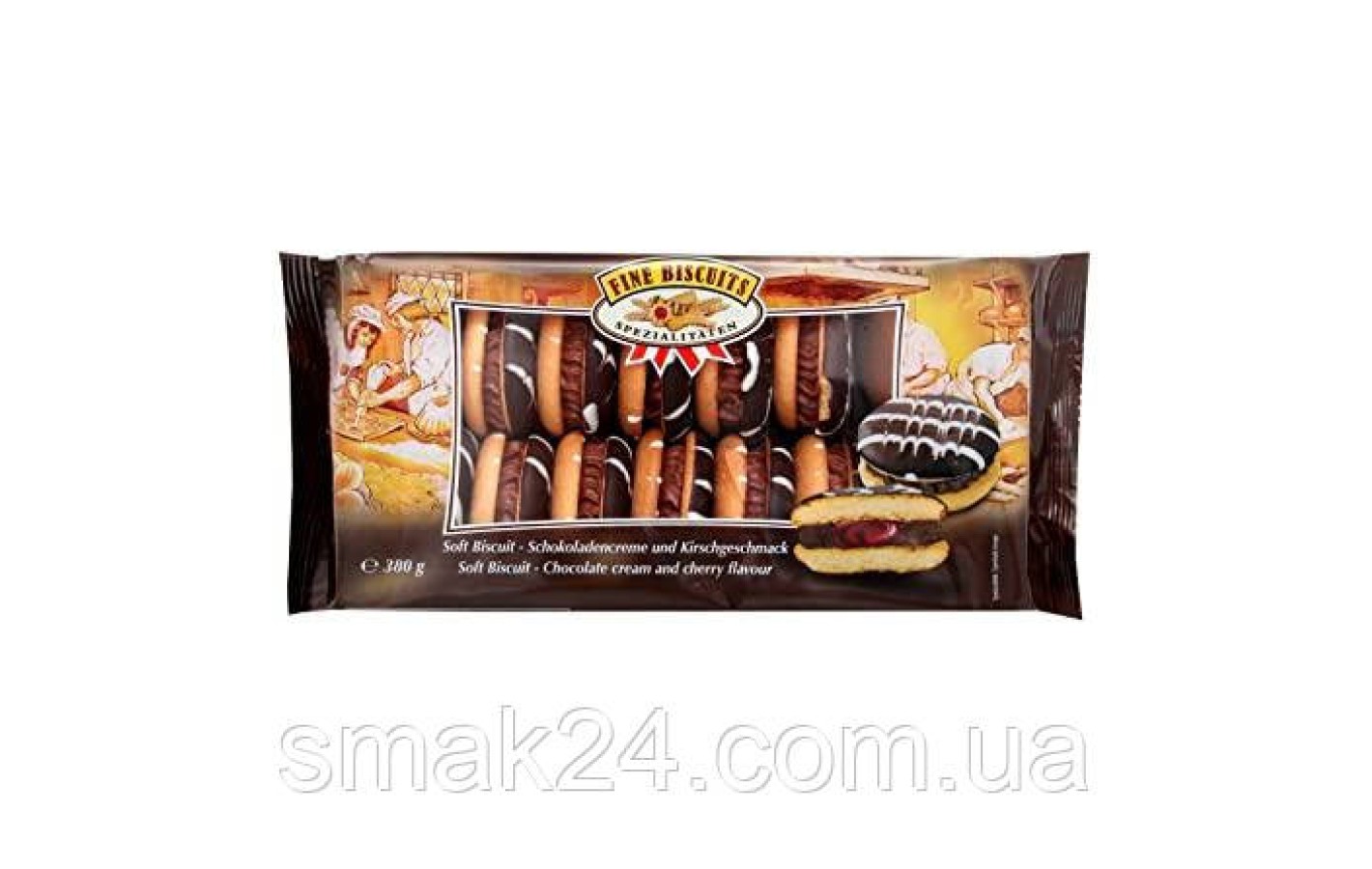 Печиво сендвіч із молочним кремом і вишневим джемом Feiny Biscuits Jaffa 380 г Австрія