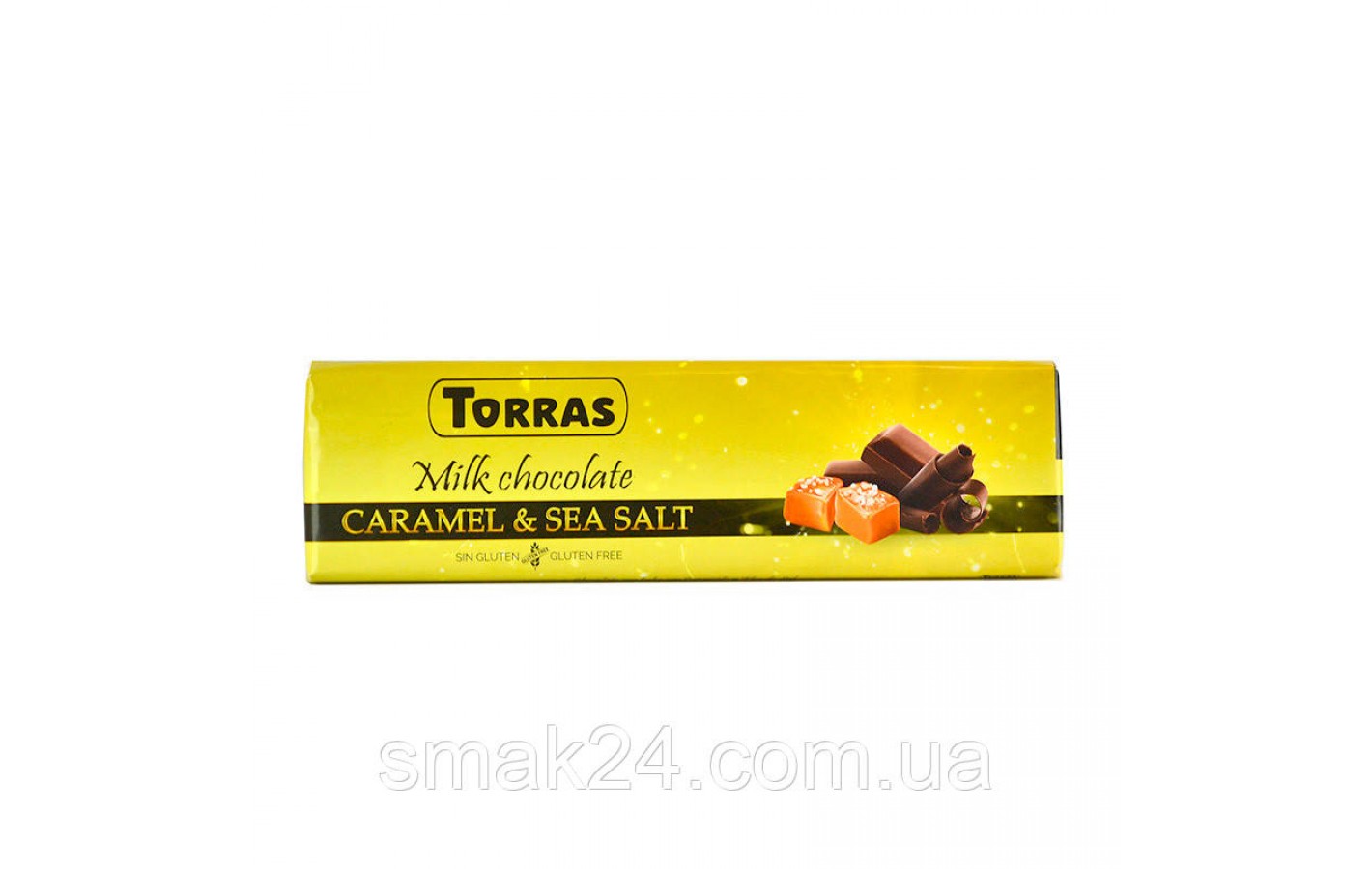 Шоколад молочный без глютена с Карамелью и морской солью Torras CARAMEL & SEA SALT Испания 300г