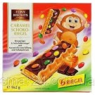 Печиво хрустке із шоколадно-кармелевою начинкою і ММДемсами Feiny Biscuits Caramel Schoko Riegel, 162 г.