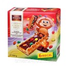 Печиво хрустке із шоколадно-кармелевою начинкою і ММДемсами Feiny Biscuits Caramel Schoko Riegel, 162 г.