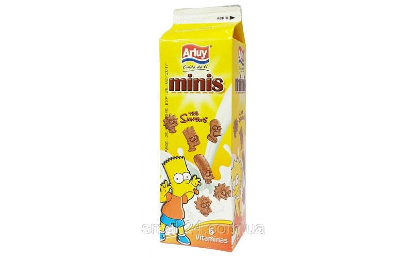 Мини шоколадное печенье с витаминами Simpsons Arluy 275г  Испания