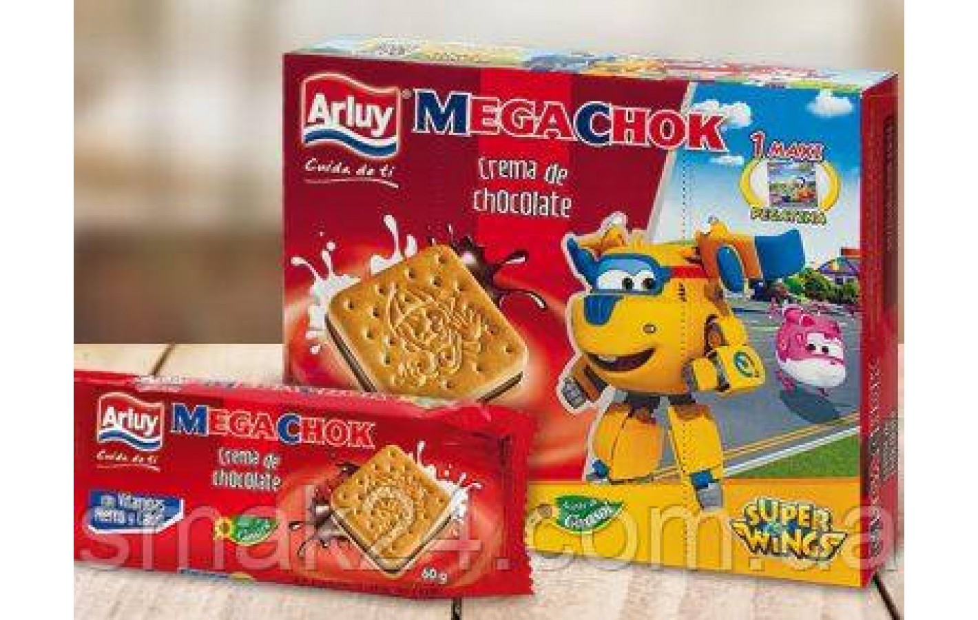 Печенье сэндвич шоколадный с витаминами, железом и кальцием Mega Choc Arluy Испания 180г (3х60) Испания