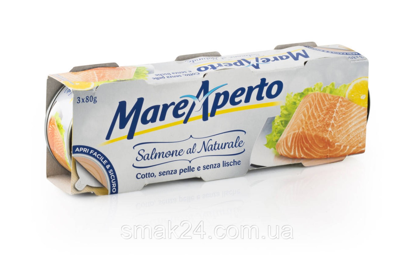 Філе лосося у власному соку Mare Aperto Natural 80 г Італія