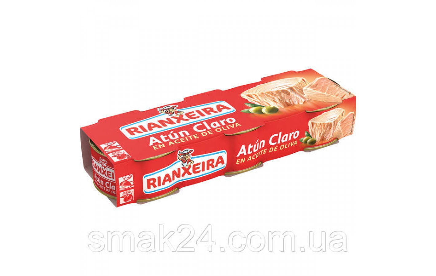 Тунец в оливковом масле Rianxeira Atun Claro en Aceite de Oliva (6x 80г) 480г  Испания