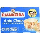Тунець у соняшниковій олії Rianxeira Atun Claro En Aceite De Girasol (6x80г) 480г Іспанія