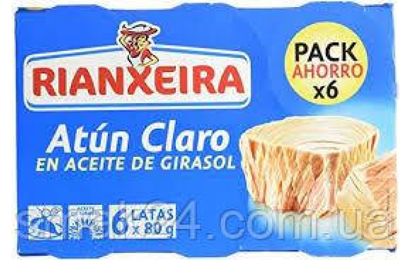 Тунець у соняшниковій олії Rianxeira Atun Claro En Aceite De Girasol (6x80г) 480г Іспанія