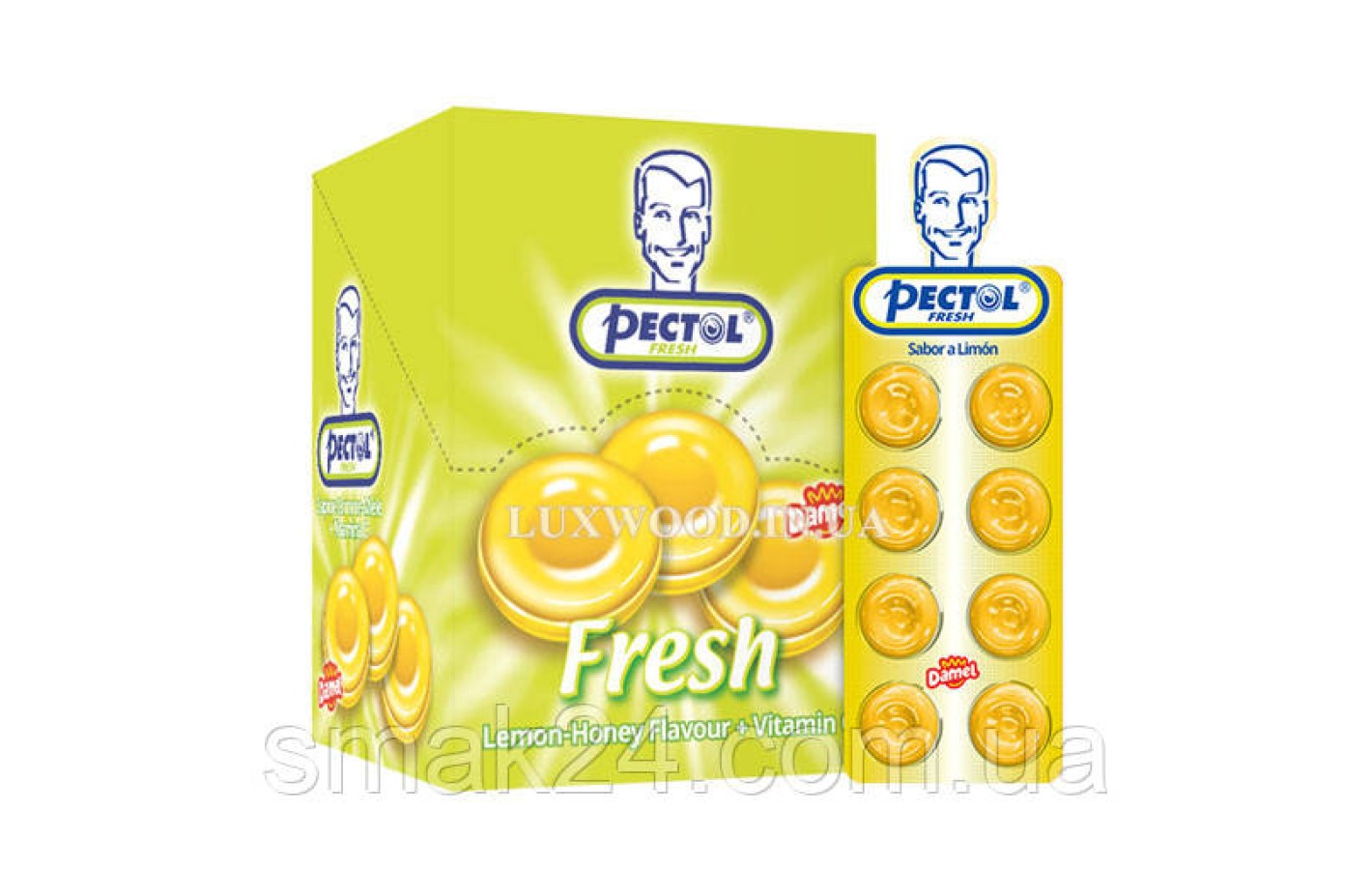 Леденцы Лимон+витамин С Pectol Lemon Flavour + Vitamin C Damel 20г Испания