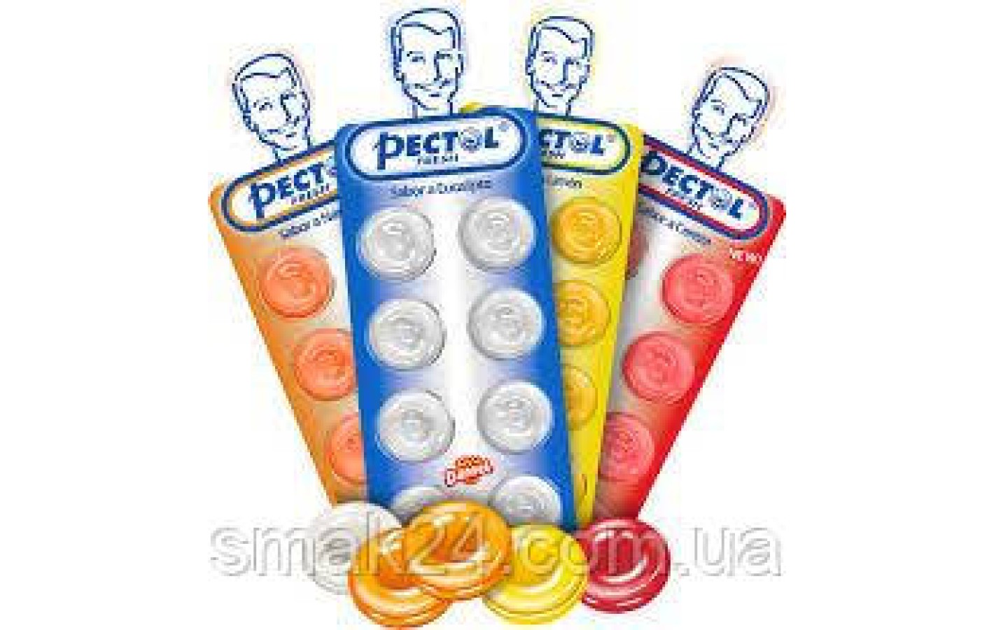 Леденцы Микс+витамин С Pectol  Flavour + Vitamin C Damel 4 блистера 80г Испания