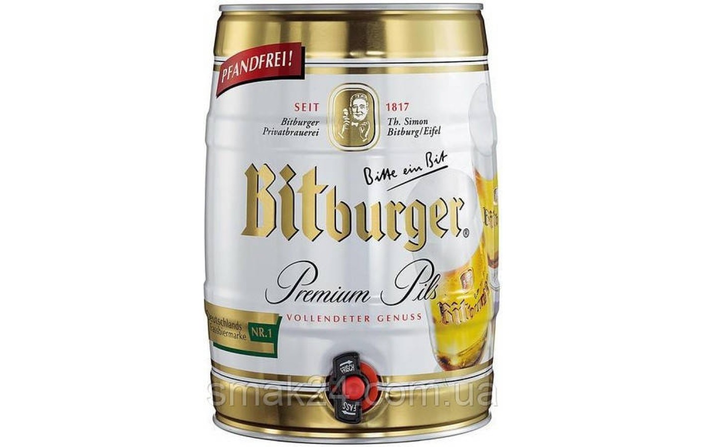 Пиво светлое Bitburger Premium Pils  5л 4,8% Германия