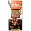 Шоколад черный без сахара и глютена с миндалем 80% какао Trapa Испания 175г