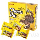 Печенье (Пирожное) шоколадное Choco Pie LOTTE Чоко пай Банан (12шт) 336г Ю.Корея