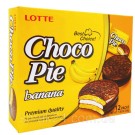 Печенье (Пирожное) шоколадное Choco Pie LOTTE Чоко пай Банан (12шт) 336г Ю.Корея