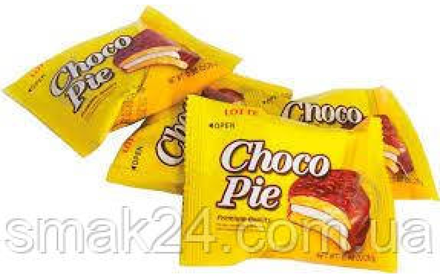 Печенье (Пирожное) шоколадное Choco Pie LOTTE Чоко пай Банан (12шт) 336г Ю.Корея