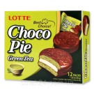 Печенье (Пирожное) шоколадное Choco Pie LOTTE Чоко пай Зеленый чай (12шт) 336г Ю.Корея