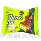 Печенье (Пирожное) шоколадное Choco Pie LOTTE Чоко пай Зеленый чай (12шт) 336г Ю.Корея