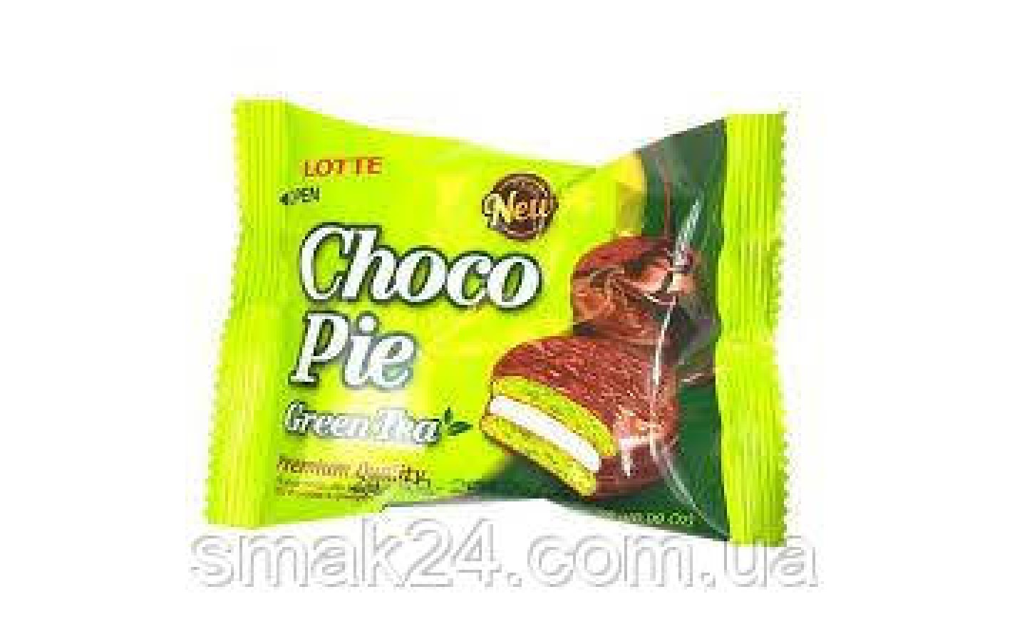 Печенье (Пирожное) шоколадное Choco Pie LOTTE Чоко пай Зеленый чай (12шт) 336г Ю.Корея