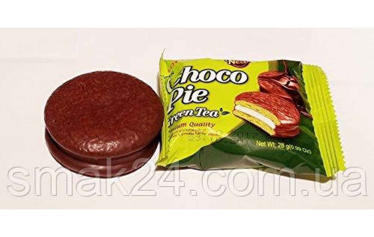 Печенье (Пирожное) шоколадное Choco Pie LOTTE Чоко пай Зеленый чай 28г Ю.Корея