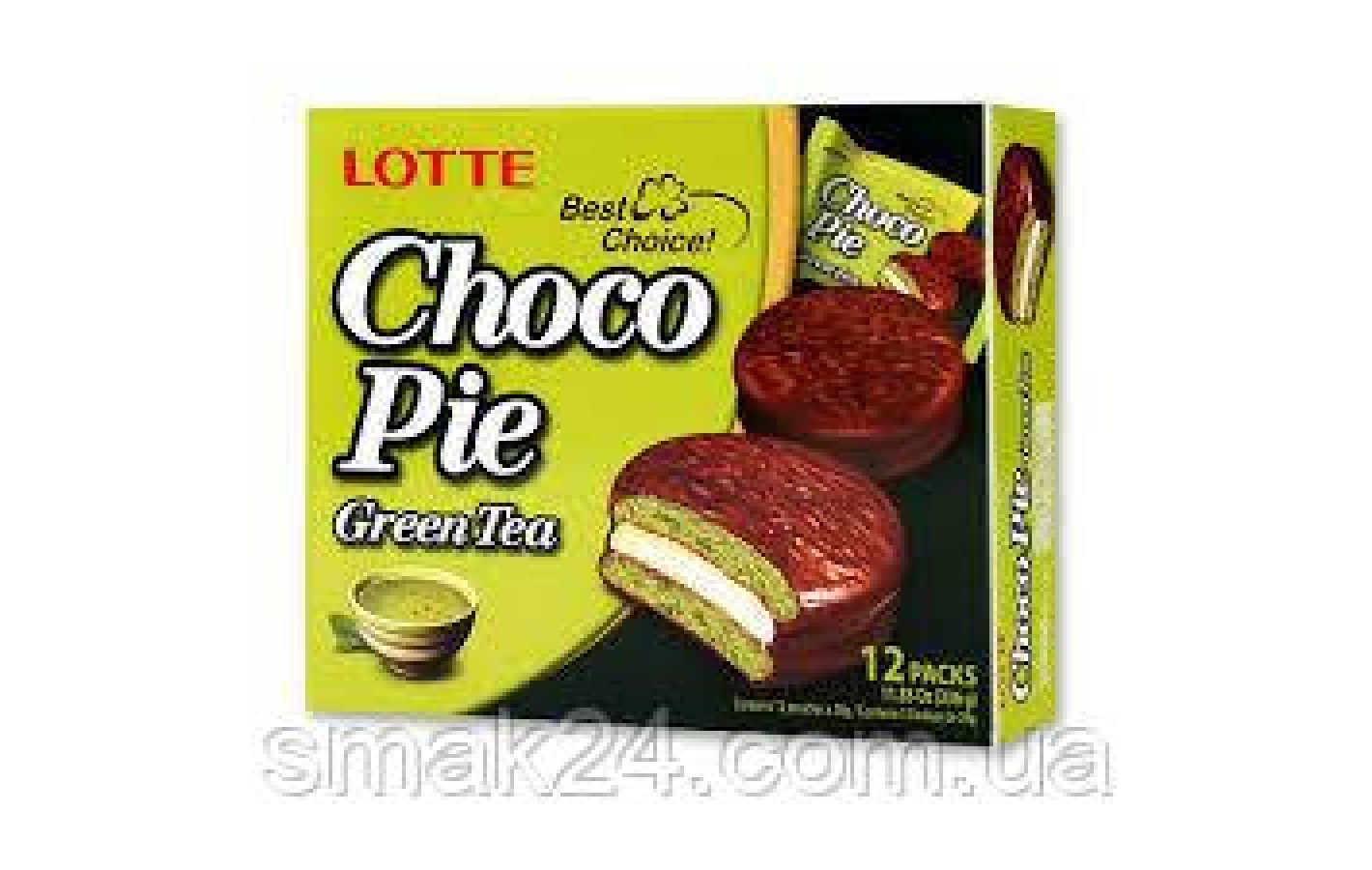 Печенье (Пирожное) шоколадное Choco Pie LOTTE Чоко пай Зеленый чай 28г Ю.Корея