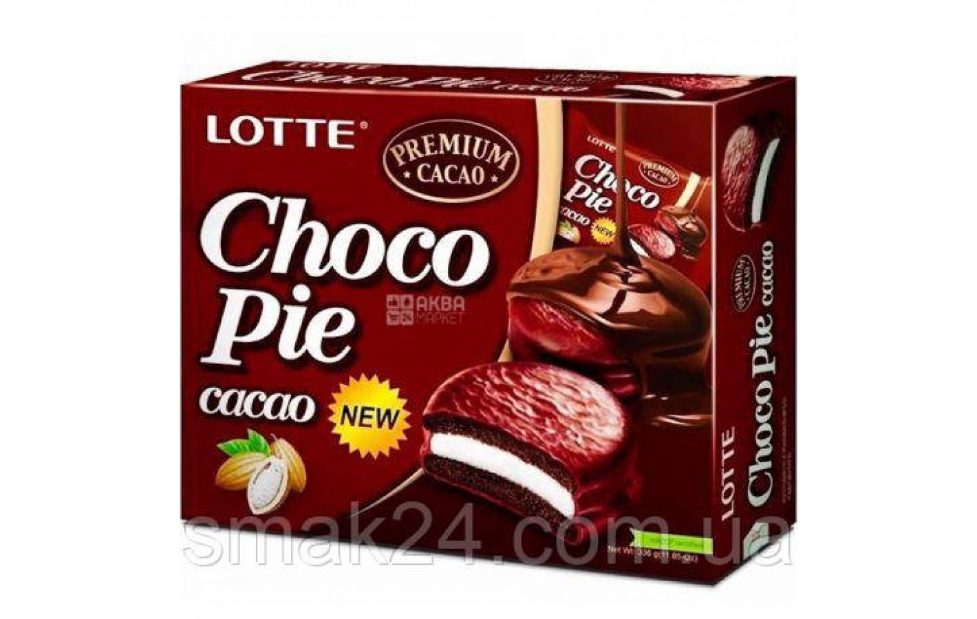 Печенье (Пирожное) шоколадное Choco Pie LOTTE Чоко пай Cacao 28г Ю.Корея