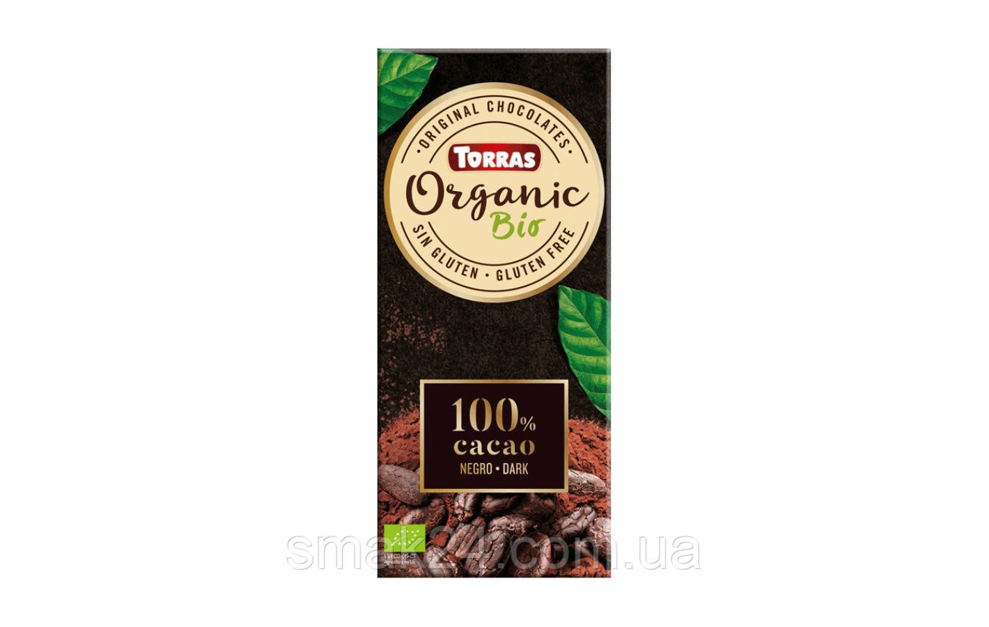 Шоколад чорний без глютену Organic Bio 100% cacao negro dark Torras 100 г Іспанія