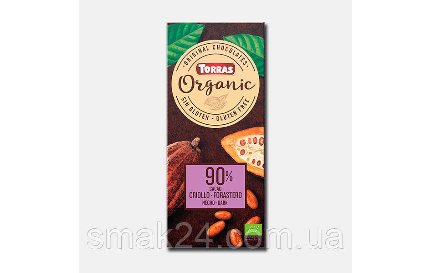 Шоколад чорний без глютену Organic Bio 90% cacao negro dark Torras 100 г Іспанія