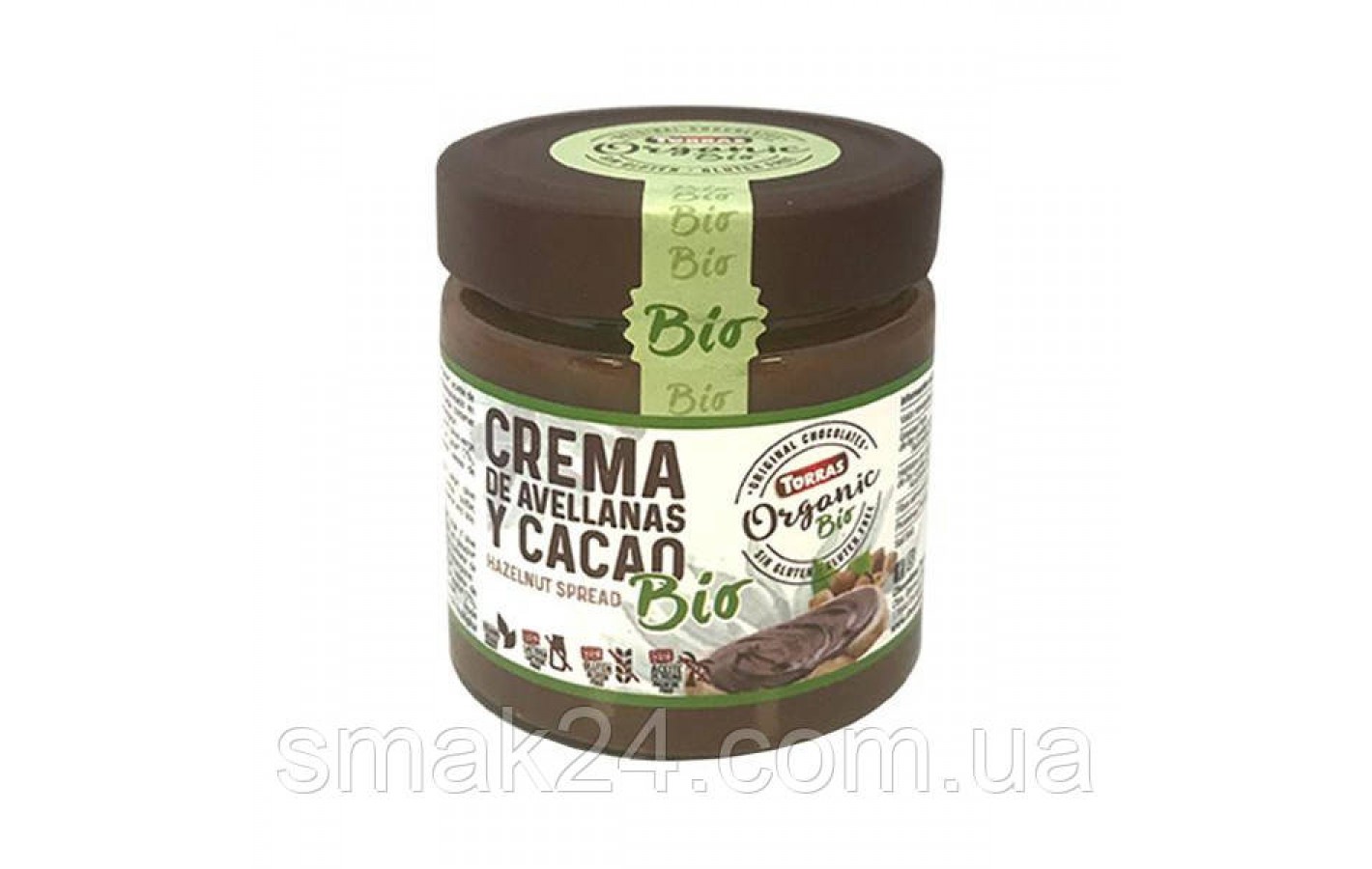 Шоколадная паста Organic BІО с лесным орехом без лактозы, глютена и без пальмового масла Torras 200г  Испания