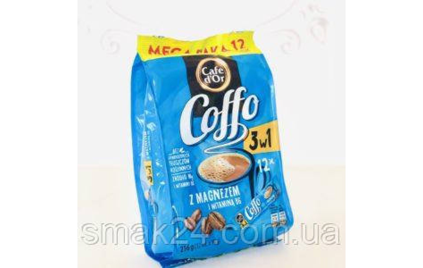 Кава розчинна 3 в 1 Coffo Cafe d'or з магнієм і вітаміном В6, 216 г (12 стіків)