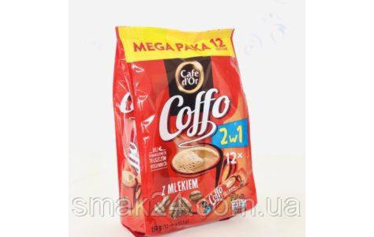 Кава розчинна 2 в 1 без цукру Coffo Cafe d'or 150 г (12 стіків)