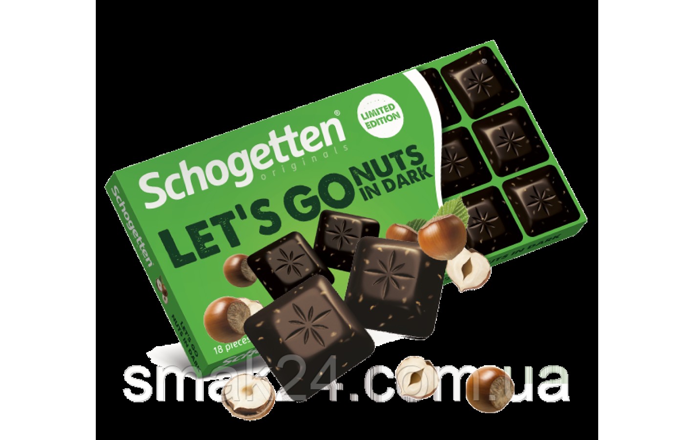 Шоколад чорний із фундуком Schogetten LET`S GO Nuts in Dark 100 г