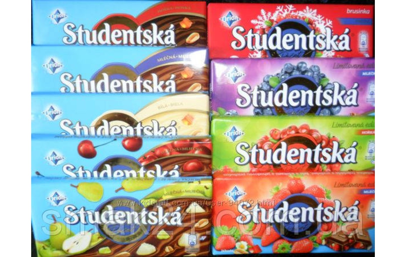 Шоколад Studentska в асортименті Чехія 180г