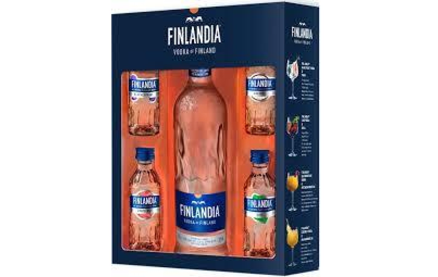 Горілка Finlandia 0.5 л 40% + 4 смакові мініатюри
