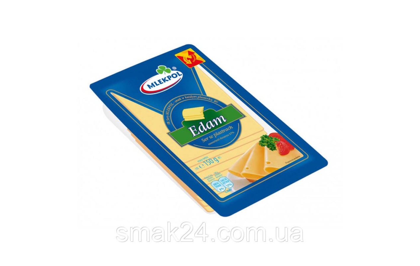 Сир у пластинках Mlekpol Edam 150 г Польща
