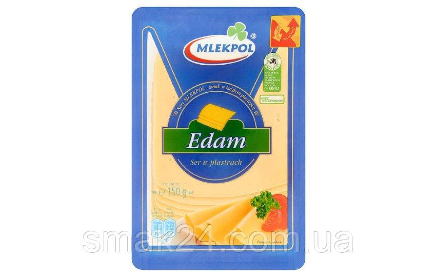 Сир у пластинках Mlekpol Edam 150 г Польща