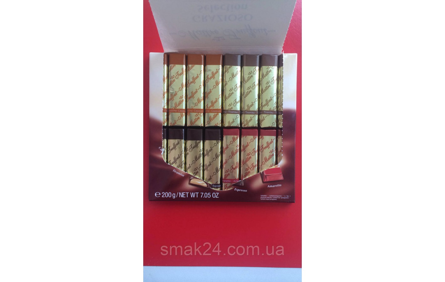 Шоколад Maitre Truffout Grazioso Австрія 200г (4 смаку в одній упаковці ... амаретто, еспрессо,тірамісу, капуч