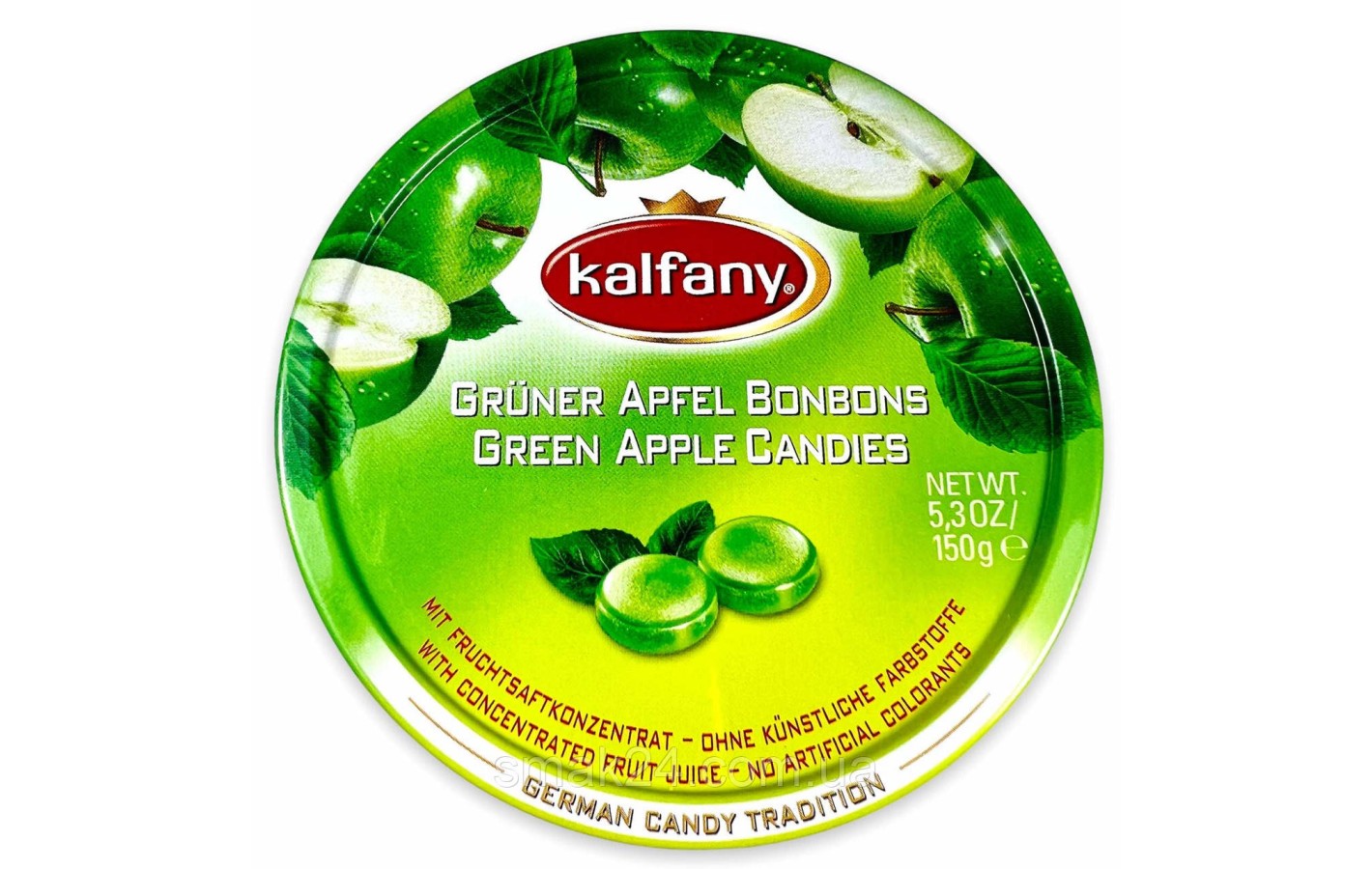 Леденцы (конфеты) Зеленое яблоко Kalfany Green Apple Drops 150г