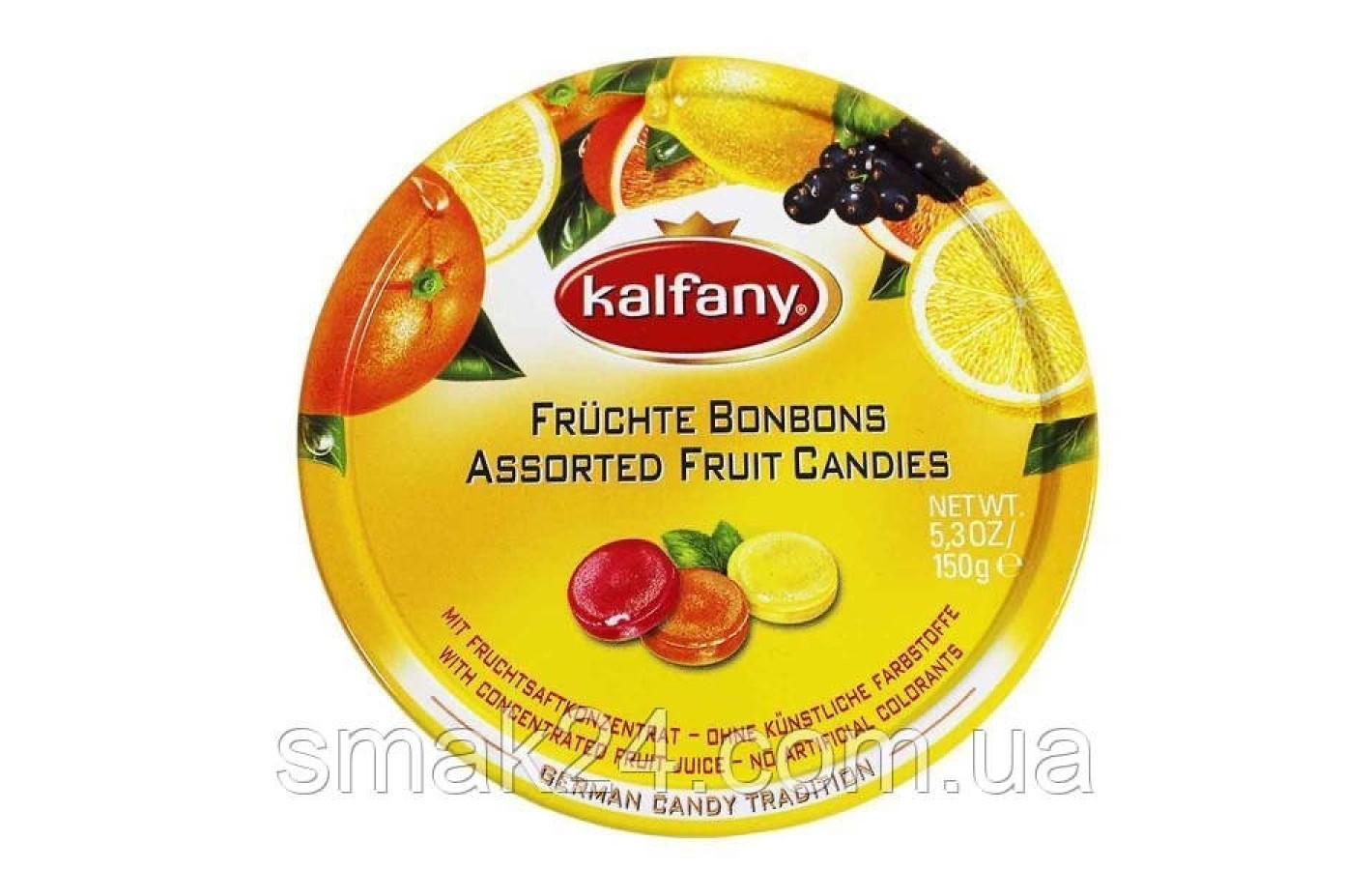 Леденцы (конфеты) Ассорти фруктов Kalfany Assorted Drops 150г