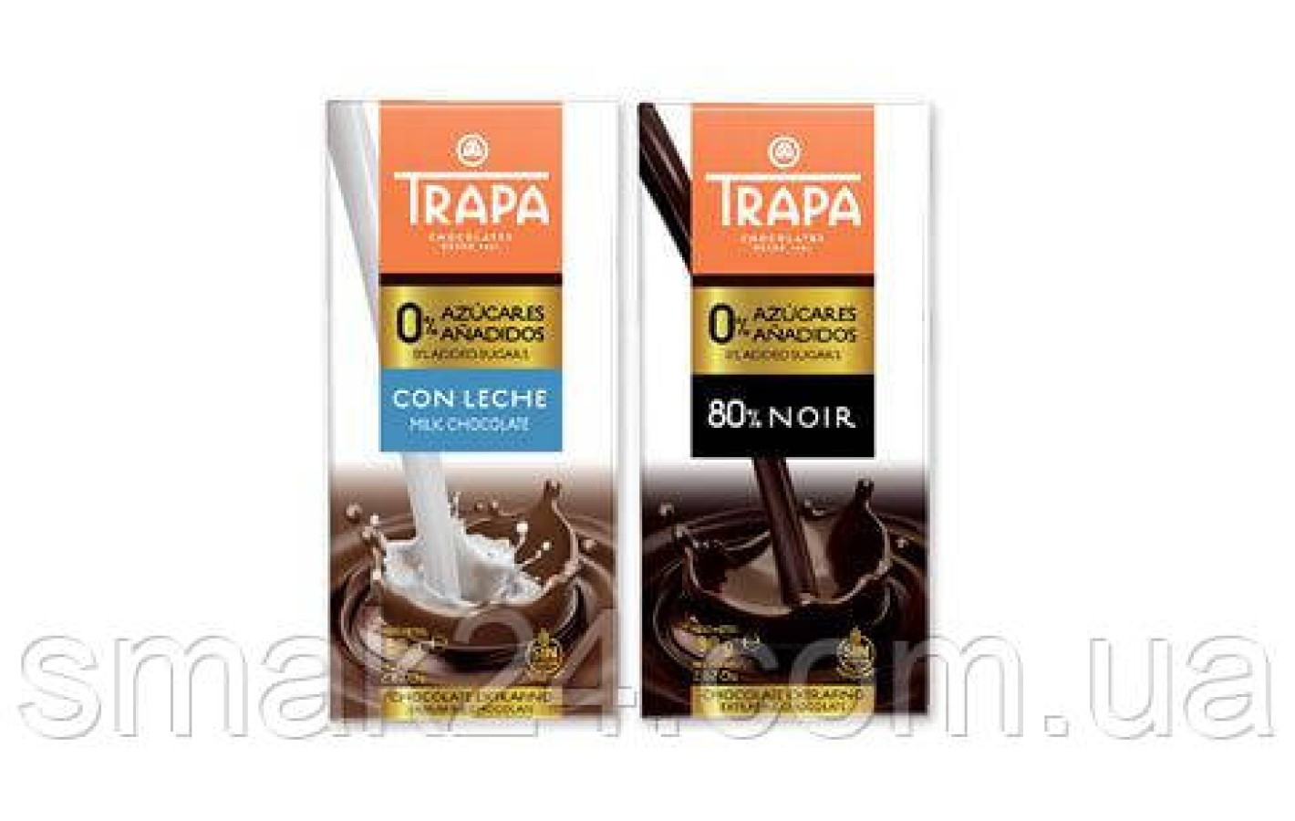 Шоколад чорний без цукру та глютену 80% какао Trapa 80 г Іспанія