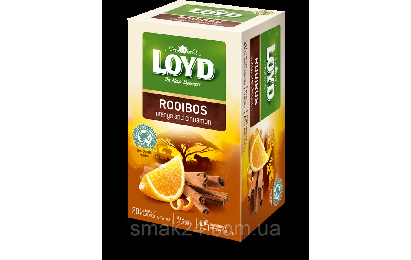 Чай красный Ройбуш с апельсином и корицей Loyd Rooibos Польша 20 пакет.(40г)