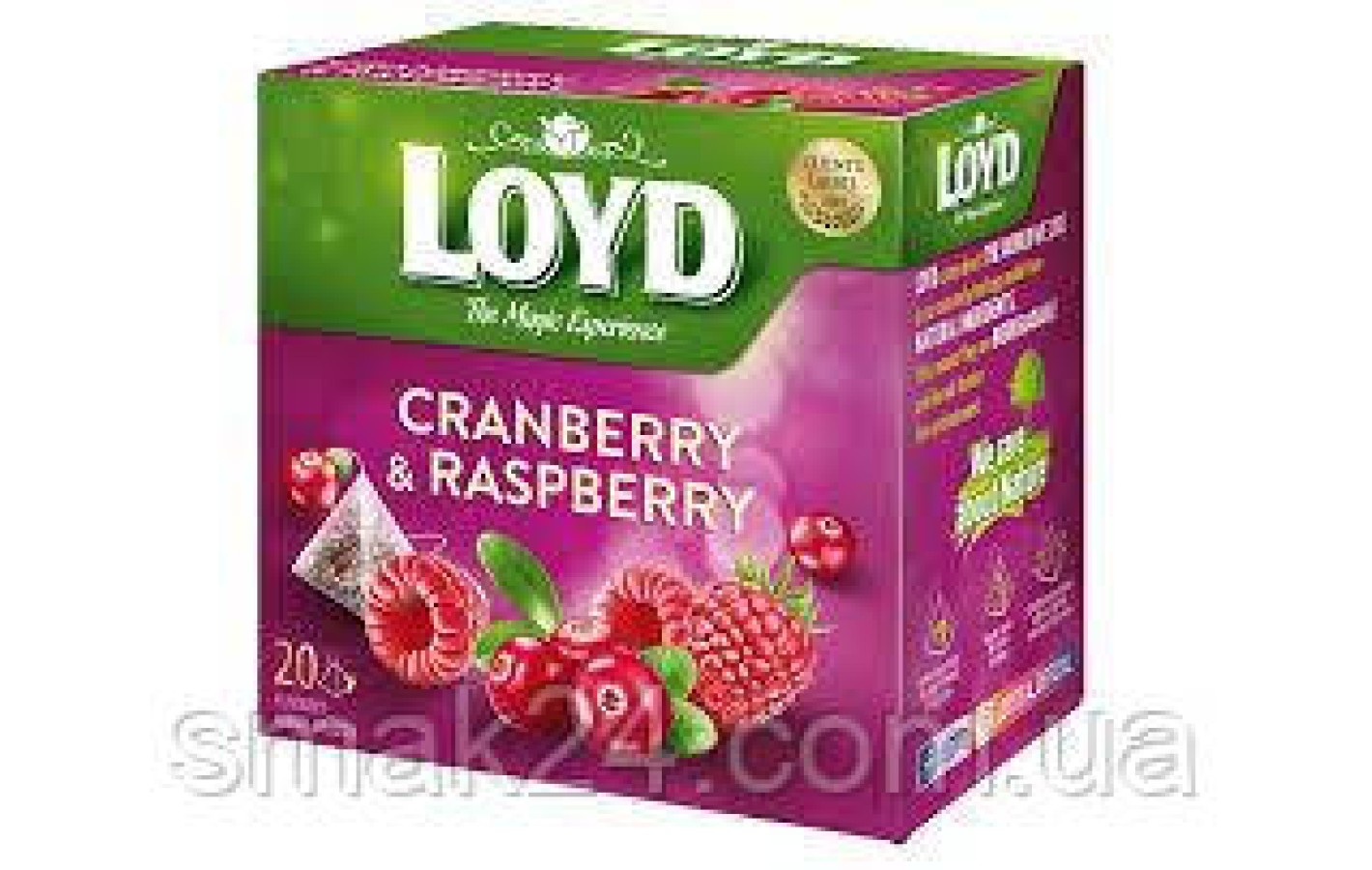 Чай с клюквой и малиной Loyd Cranberry&Raspberry 20 пирамидок  Польша