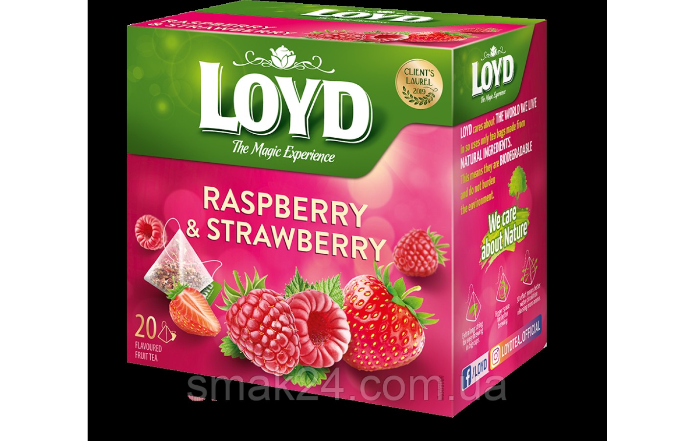 Чай с малиной и клубникой Loyd Raspberry&Strawberry  20 пирамидок (40г) Польша