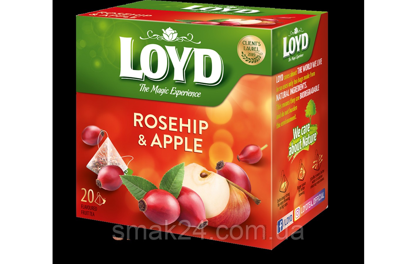 Чай с шиповником и яблоком Loyd Rosehip& Apple 20 пирамидок (40г) Польша
