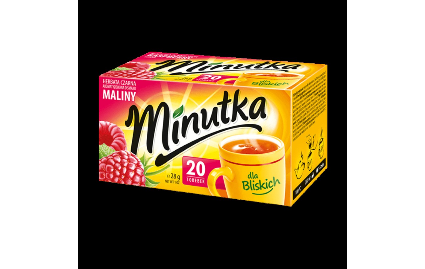 Чай черный с малиновым вкусом Minutka 20 пакет 28г