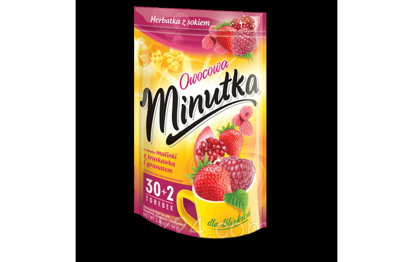 Чай со вкусом малины, клубники и граната Minutka 32 пакет ( 64г)