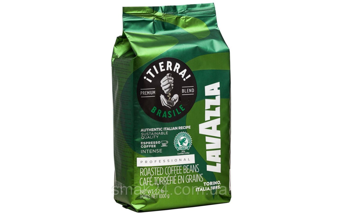 Кава в зернах (екологічно чиста) LavAzza Itierra BRASILE Premium 1кг Італія